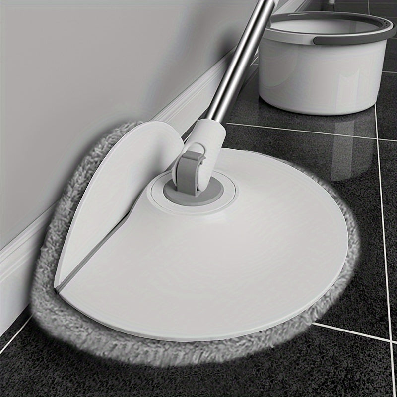 1 Set, Household Spin Mop And Bucket Set, With 2/4 Mop Cloths, Creative Bendable Household Rotating Floor Mop, Hands-free Wash Mop, Dust Removal Mop, Dry And Wet Use, Perfect For Home, Kitchen, Bathroom Floor, Cleaning Supplies, Cleaning Tool