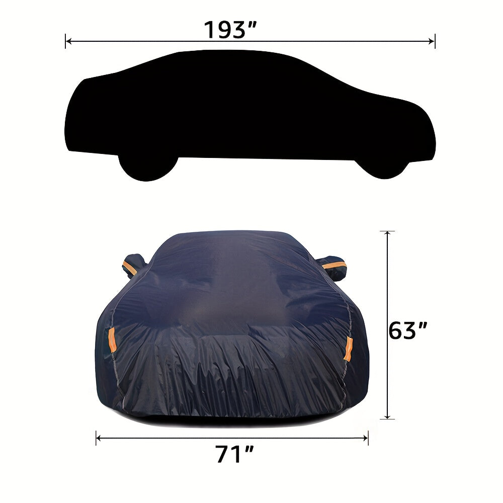 6-Layer Full Car Cover PEVA  with Soft Cotton Liner Waterproof Rain Snow Dust Sun Resistant Shelter Car Protector 3XL