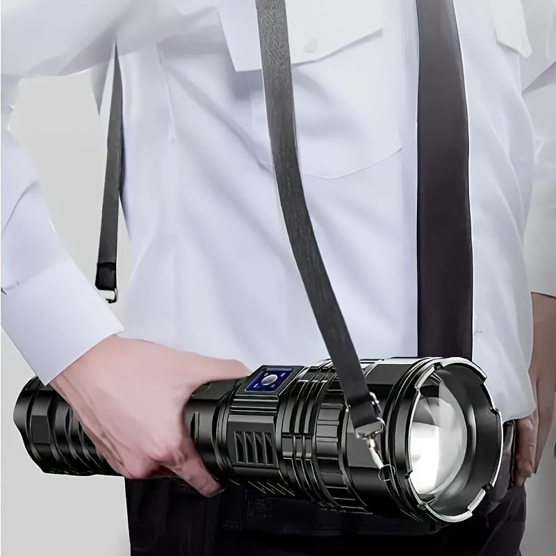 Rechargeable LED Flashlights, With 5 Lighting Modes, Waterproof, Long Lasting Powerful Handheld Bright Flashlight For Emergencies Camping, Rescue, Hunting, Inspection, Repair Outdoor Running, Hunting, Camping, Hiking