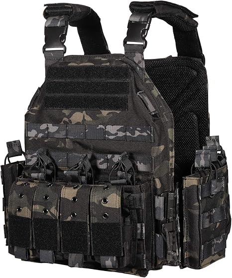 Tactical Vest for Men Quick Release Outdoor Airsoft Vest Adjustable for Adults