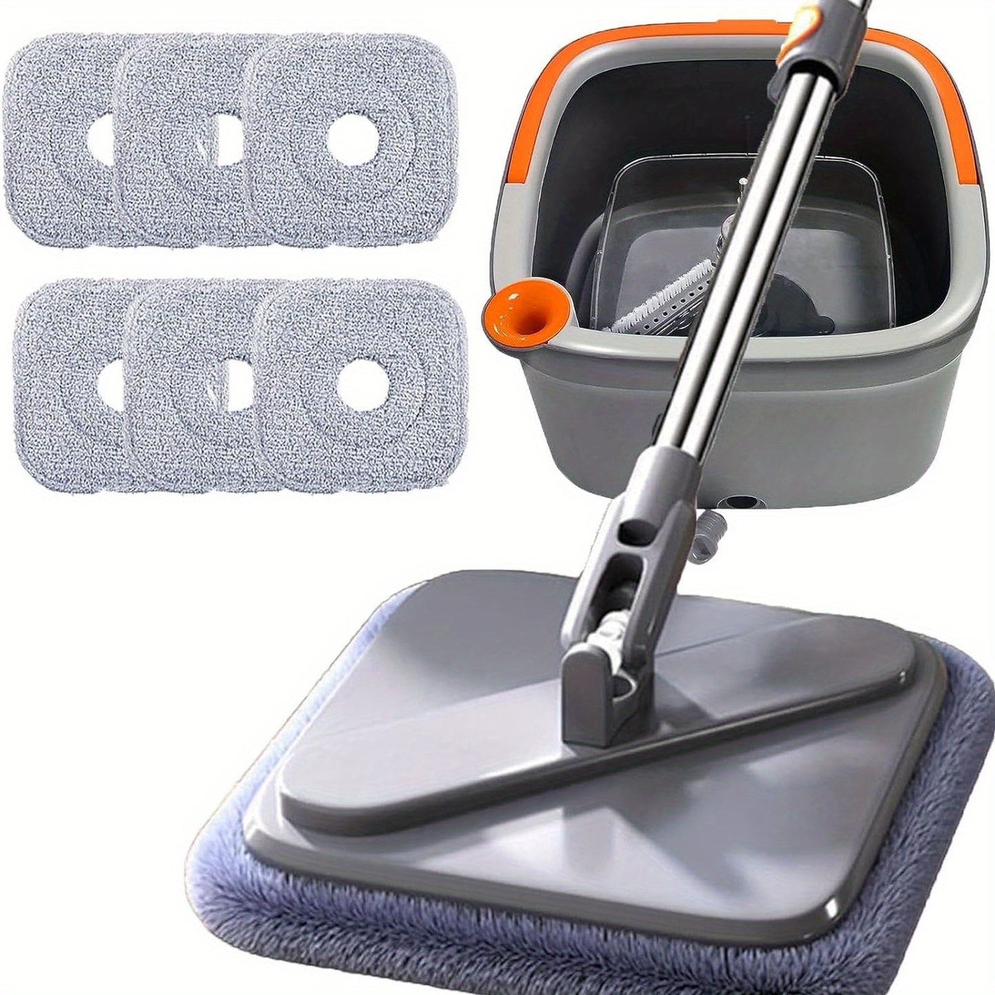 2024 New Spin Mop M16, Self Wash Spin Mop, Spin Mop And Bucket With Wringer Set, Square Self Cleaning Mop For Household Cleaning Tools, Floor Cleaning, Separate Dirty Water, Wet And Dry Use