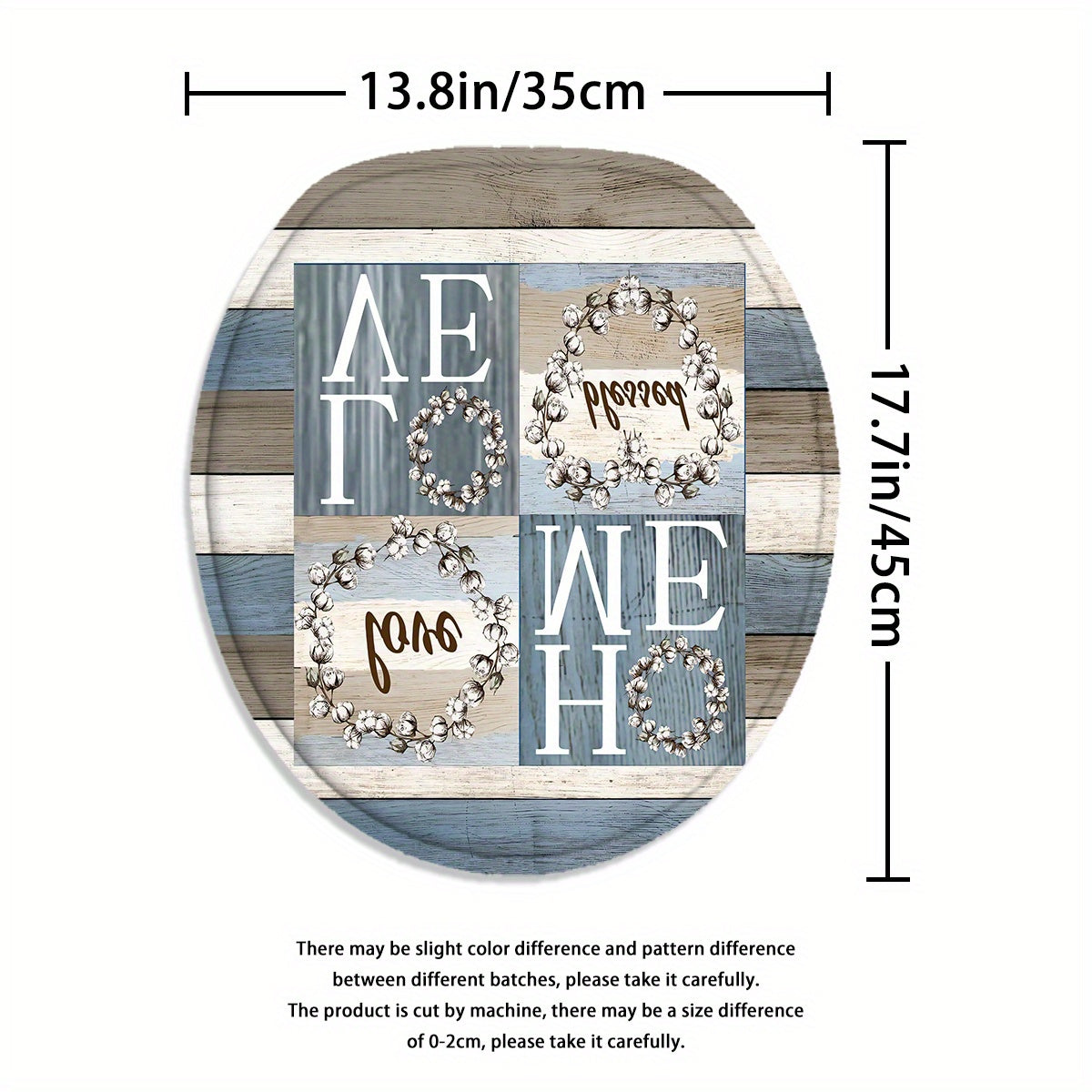 4pcs Wood Grain Background Letters Modern Home Bathroom Decoration: Shower Curtain and 3-piece Toilet Floor Mat Set with 12 Shower Curtain Hooks