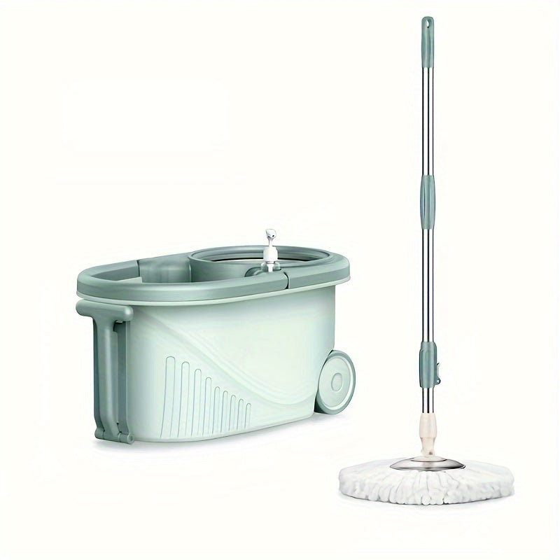 1set, Hands-free Wash Rotating Mop And Bucket Set/ Only 3 Replacement Mop Head Refill, Wet And Dry Use, Dust Removal Mop, For Hardwood, Laminate, Tile, Wooden Floor Cleaning, Cleaning Supplies, Cleaning Tool, Back To School Supplies