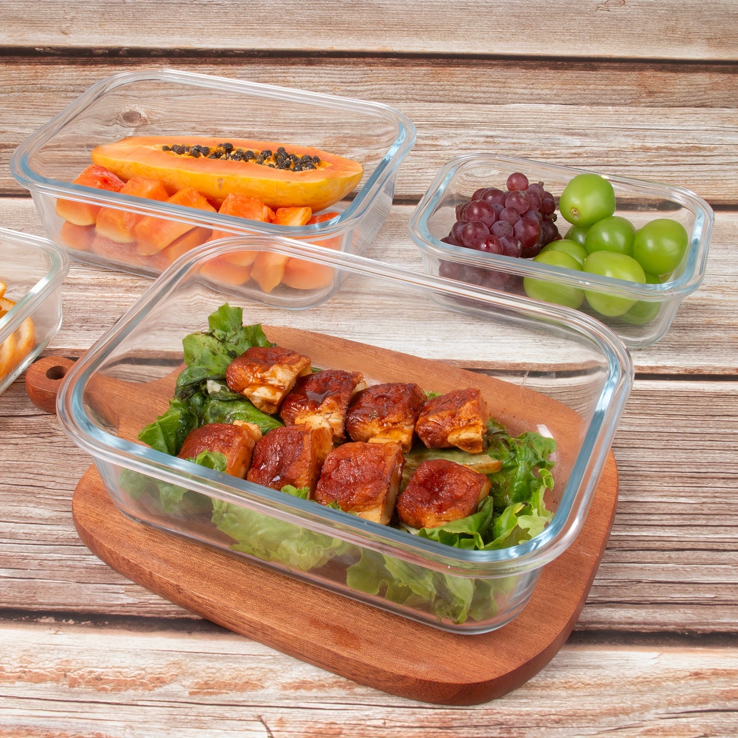 24Pcs Borosilicate Glass Food Storage Containers Set - Airtight, Microwave and Dishwasher Safe, Ideal for Meal Prep and Lunches with 12 Lids and 12 Glass Bowls