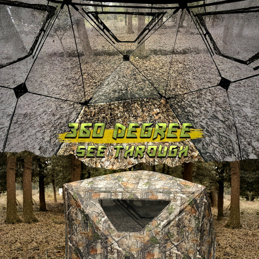 Ground Blinds For 2-3 Person, 270 Degree See Through Pop Up Blind For Outdoor Activities