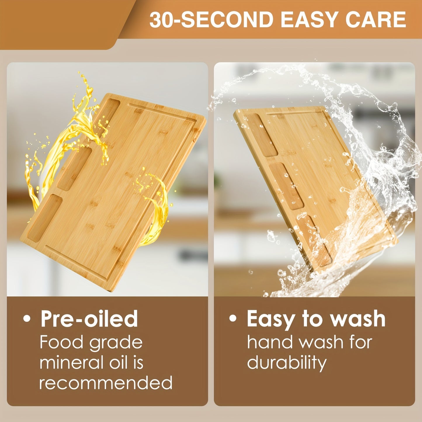 Set Of 3 Bamboo Cutting Boards For Kitchen, With 3 Built-In Compartments And Juice Groove Wooden Carving Board, Cheese Platter For Meat, Cheese, Bread, Vegetables, Fruits Perfect Kitchen Gadget For Home, Dormitory, Gifts For Family And Friends