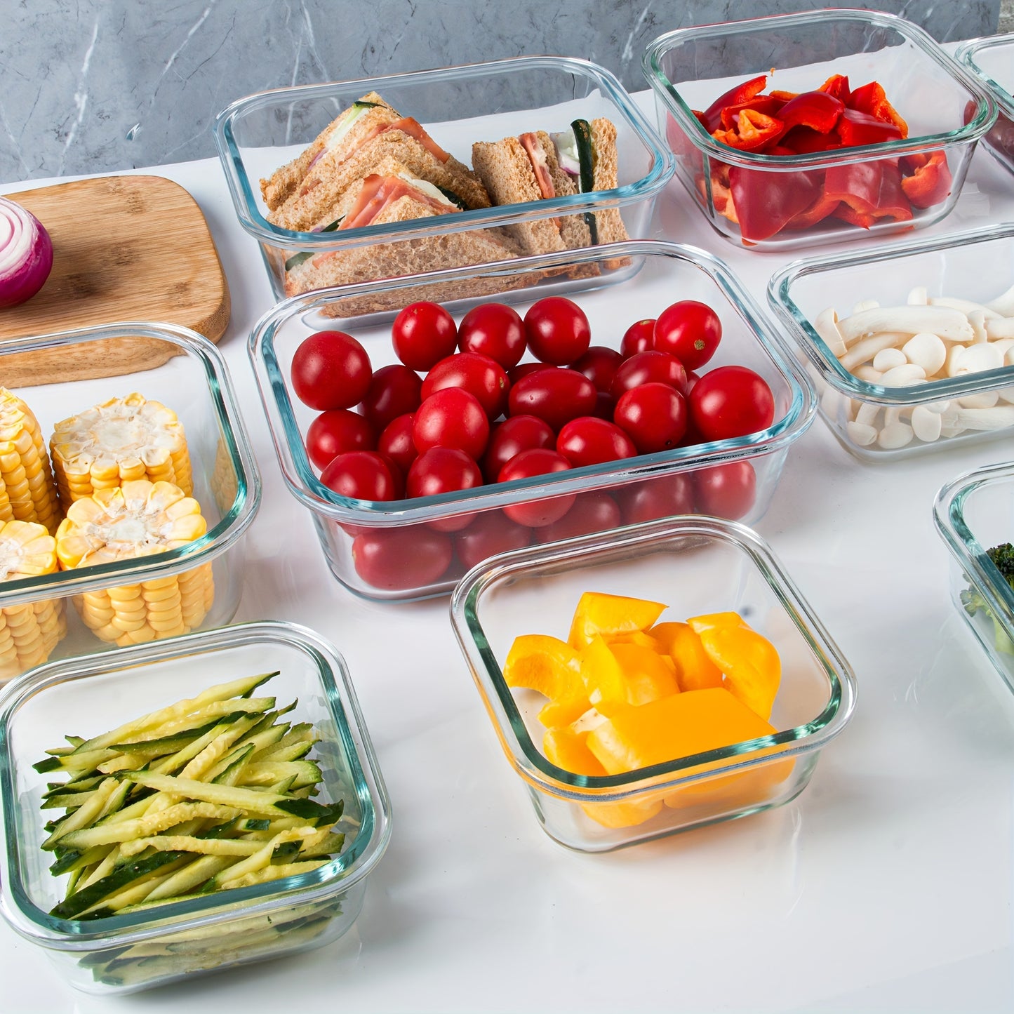 24-Piece Set: 12 High Borosilicate Glass Meal Prep Containers + 12 Airtight Lids, Microwave & Dishwasher Safe, Ideal for Meal Prep, Lunches, and Kitchen Food Storage