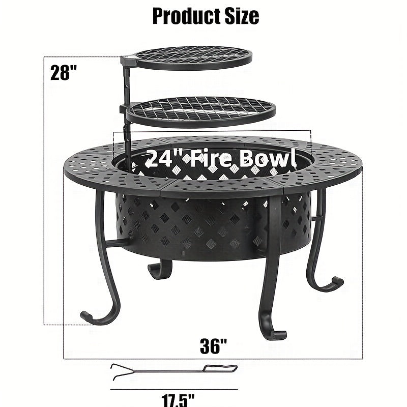 36Inch Large Durable Wood Outdoor Wood Stove, Compact, Windproof, Easy To Assemble Camping Stove For Backyard Camping Picnic, Barbecue, Family BBQ Grill, Emergency Preparedness Solution