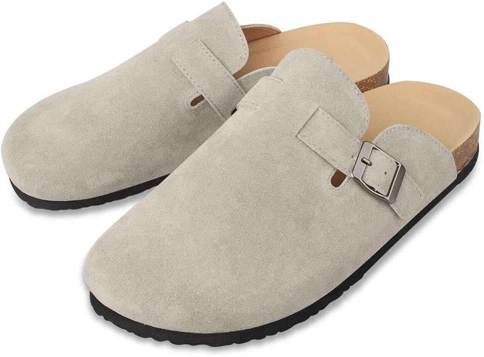 Clogs for Women Men Dupes Unisex Slip-on Potato Shoes Footbed Suede Cork Clogs and Mules