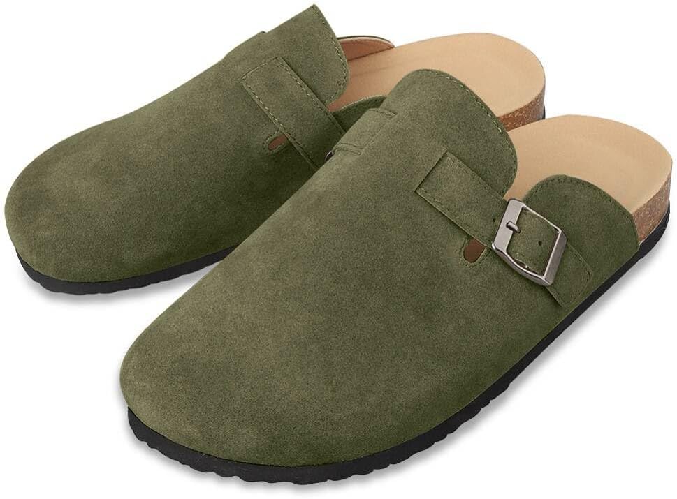 Clogs for Women Men Dupes Unisex Slip-on Potato Shoes Footbed Suede Cork Clogs and Mules