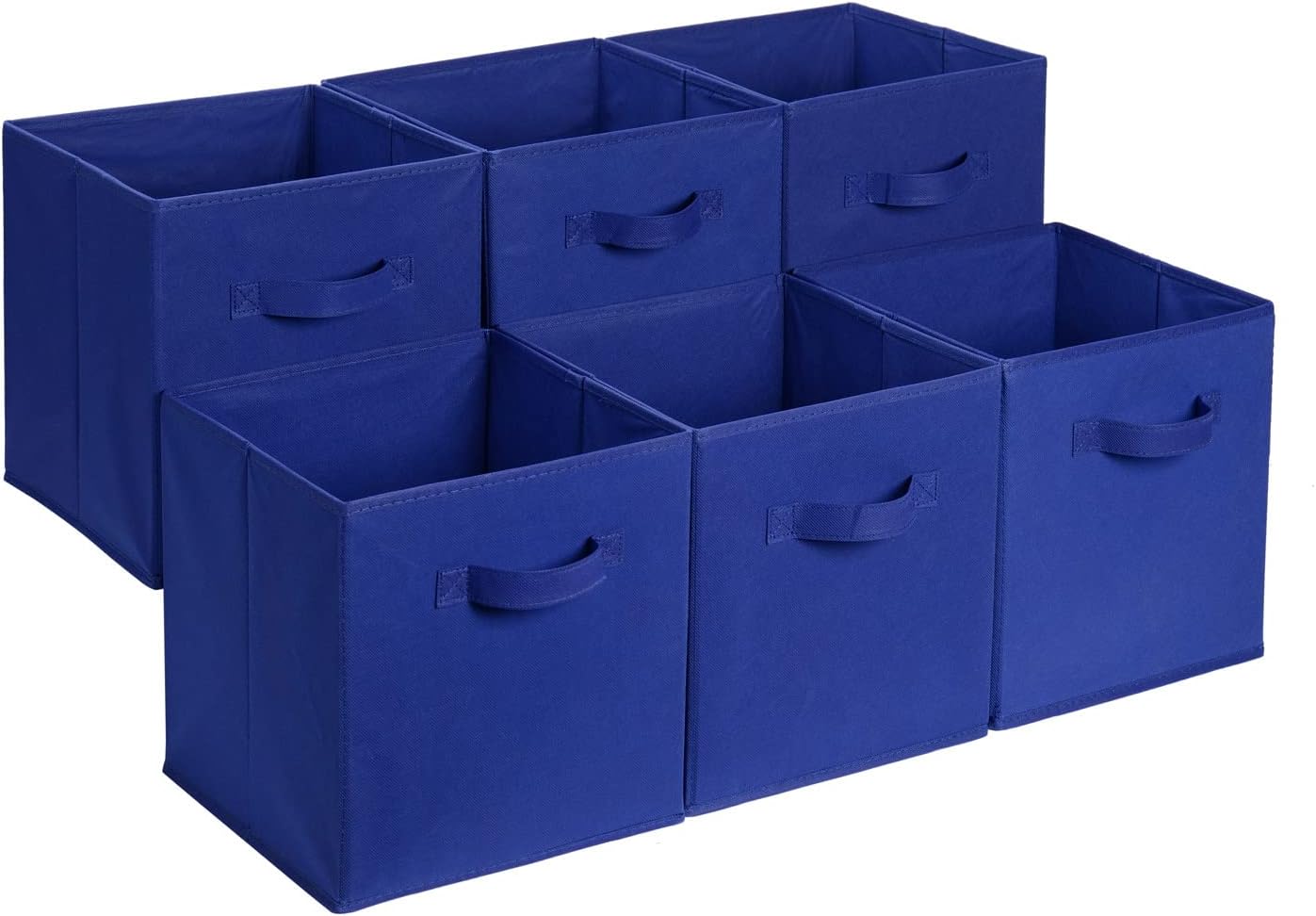 Collapsible Fabric Storage Cubes Organizer with Handles  - Pack of 6