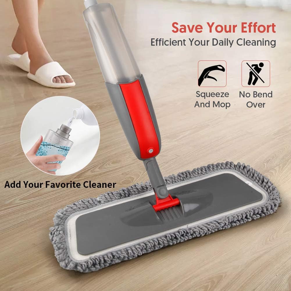 Spray Mops Wet Mops for Floor Cleaning - Microfiber Dust Mop with 3X Washable Pads Floor Mop with Sprayer Wood Floor Mops Commercial Home Use for Wood Floor Hardwood Laminate Ceramic Tiles