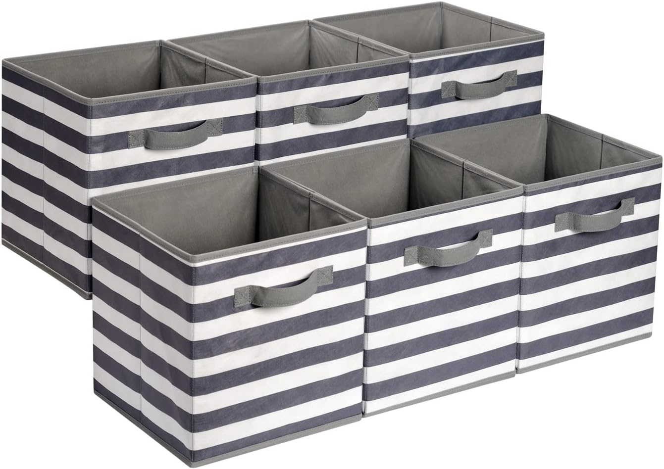 Collapsible Fabric Storage Cubes Organizer with Handles  - Pack of 6