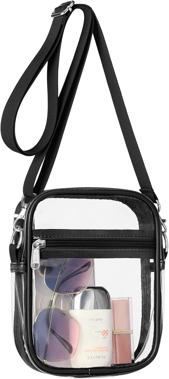 Clear Bag Stadium Approved - Clear Purses for Women Stadium Crossbody Messenger Bag for Concerts Sporting Events