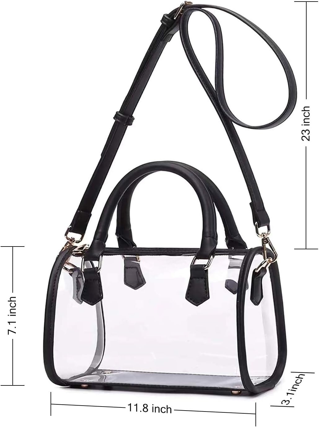 Womens Transparent Clutch Clear Purse Crossbody Shoulder with Removable Shoulder Strap Stadium Approved Bags