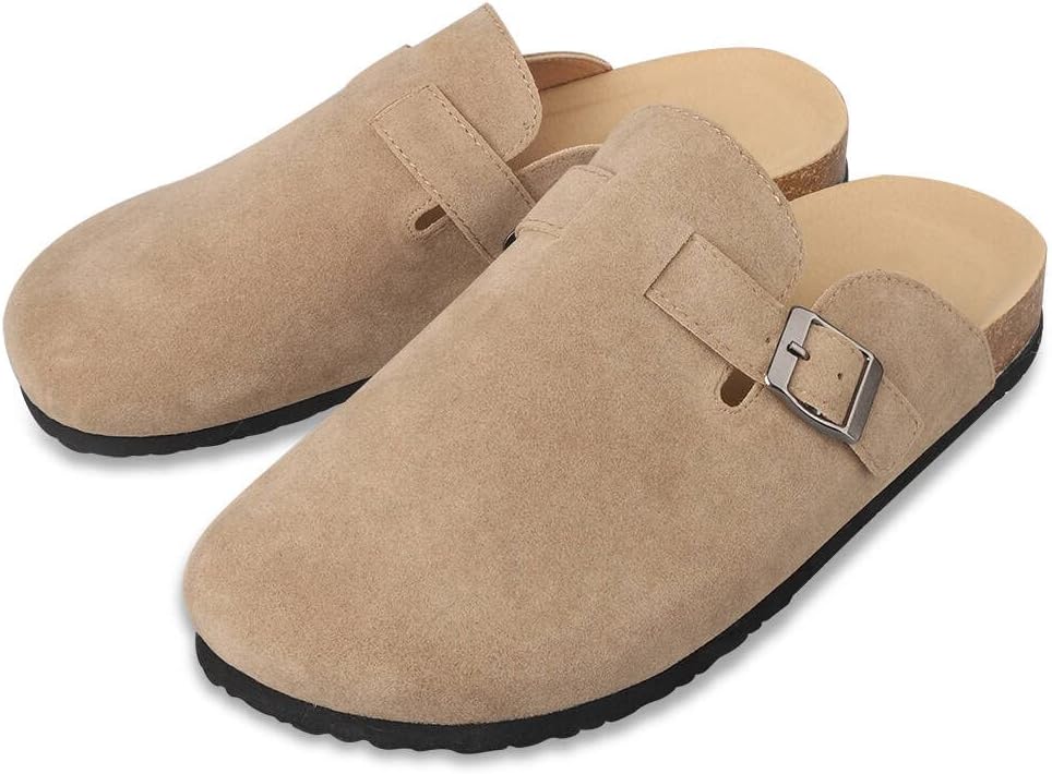 Clogs for Women Men Dupes Unisex Slip-on Potato Shoes Footbed Suede Cork Clogs and Mules