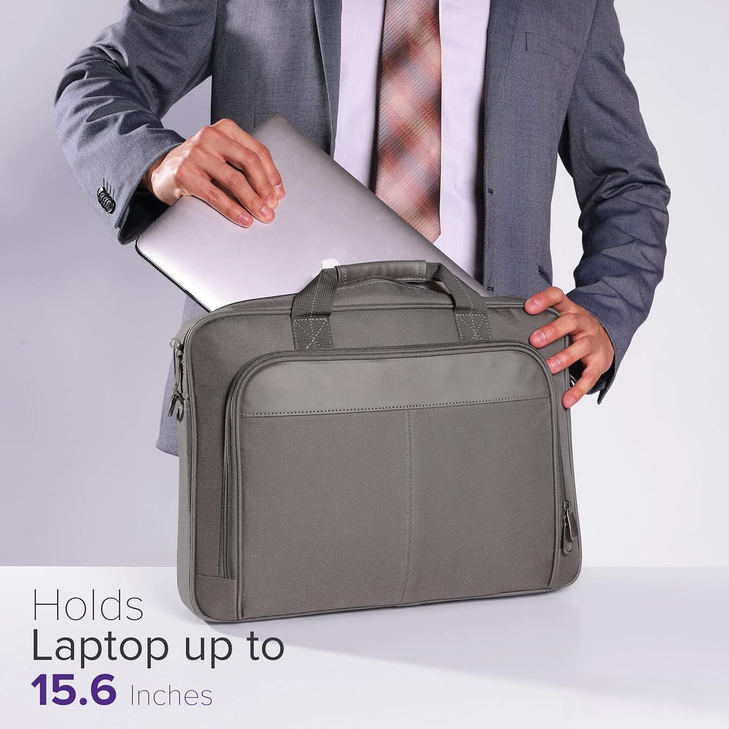 15-16 Inch Classic Slim Ergonomic Briefcase and Messenger Bag for 16" Laptops and Under