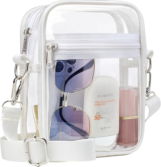 Clear Bag Stadium Approved - Clear Purses for Women Stadium Crossbody Messenger Bag for Concerts Sporting Events