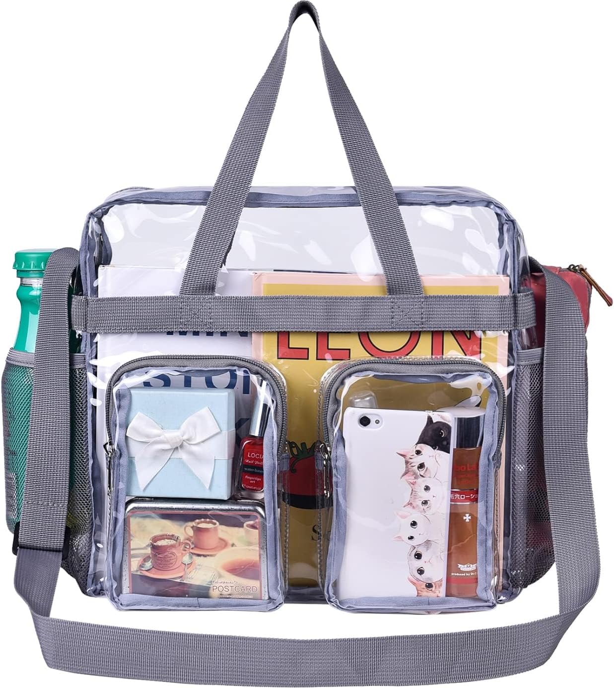 Bag Stadium Approved 12x6x12 Clear Tote Bag with Removable Strap Clear Lunch Bag for Work Sports Festival