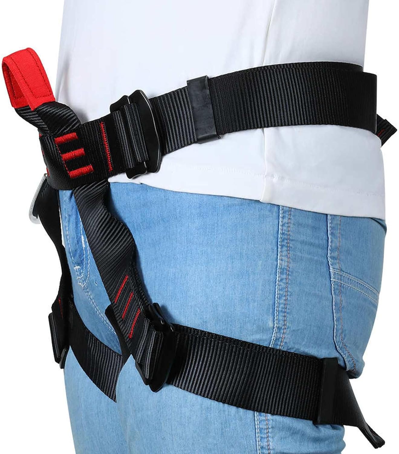 Climbing belts, Caving Rock Climbing belt, Safety Belt for ziplining Rappelling Fire Rescuing Tree Climbing Gear, Half Body belt for Women Men and Novice