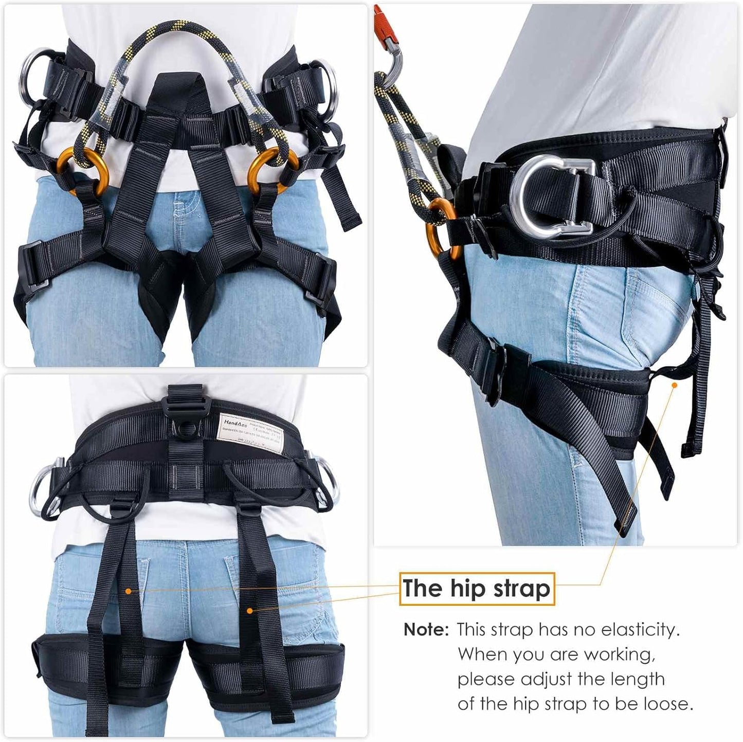 Climbing belts, Thicken Professional Large Size Safety Seat Belts for Tree Climbing, Rescuing Work, Rappelling and Other Outdoor Adventure Activities