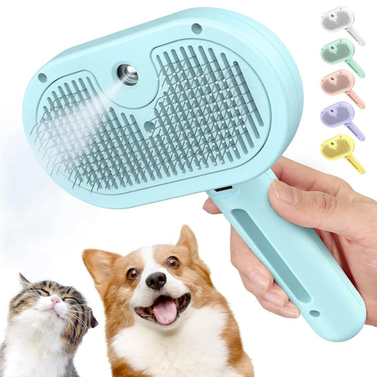 3-in-1 Self-Cleaning Pet Brush for Shedding - Removes Static and Loose Hair from Dogs and Cats