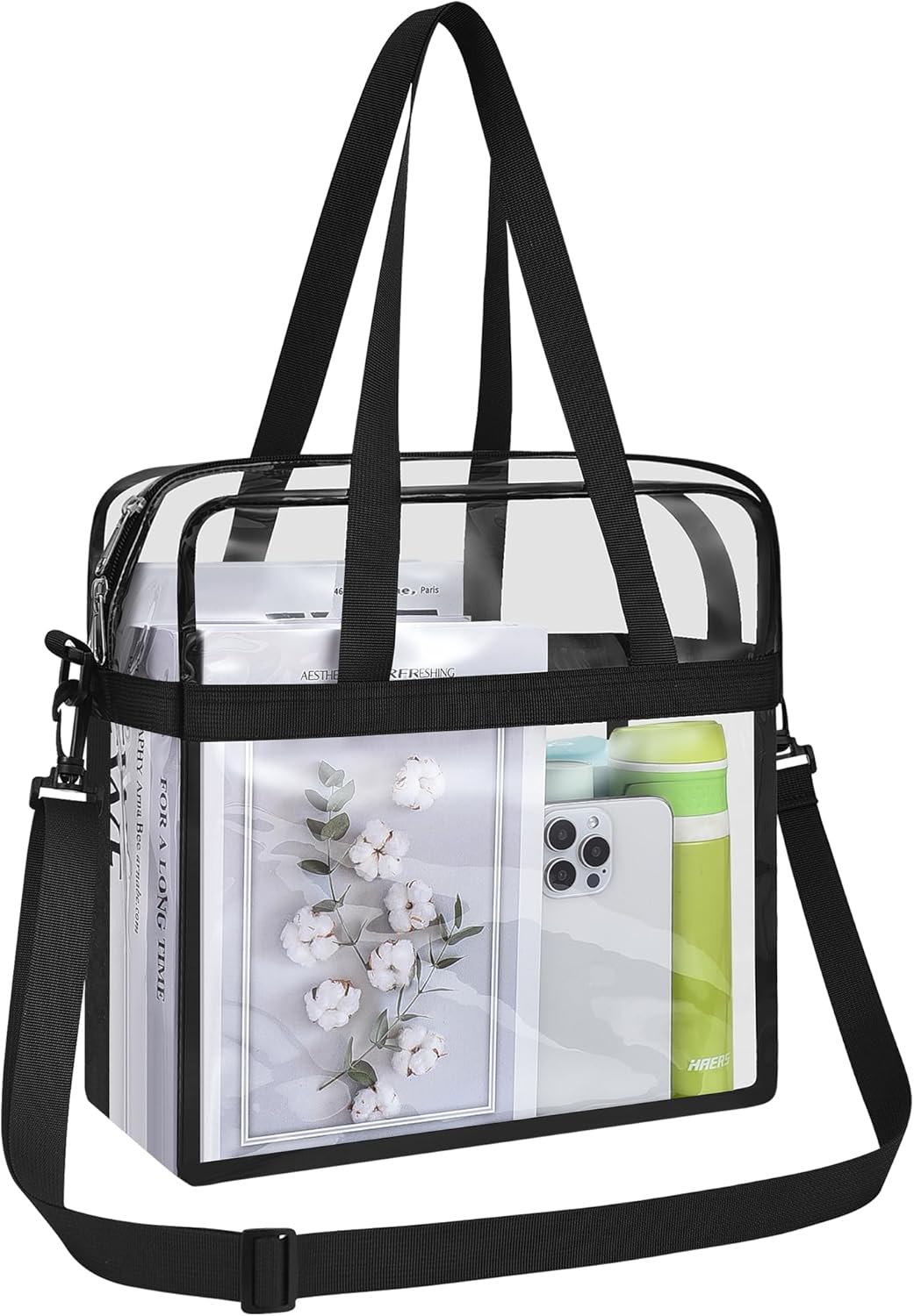 Bag Stadium Approved 12x6x12 Clear Tote Bag with Removable Strap Clear Lunch Bag for Work Sports Festival