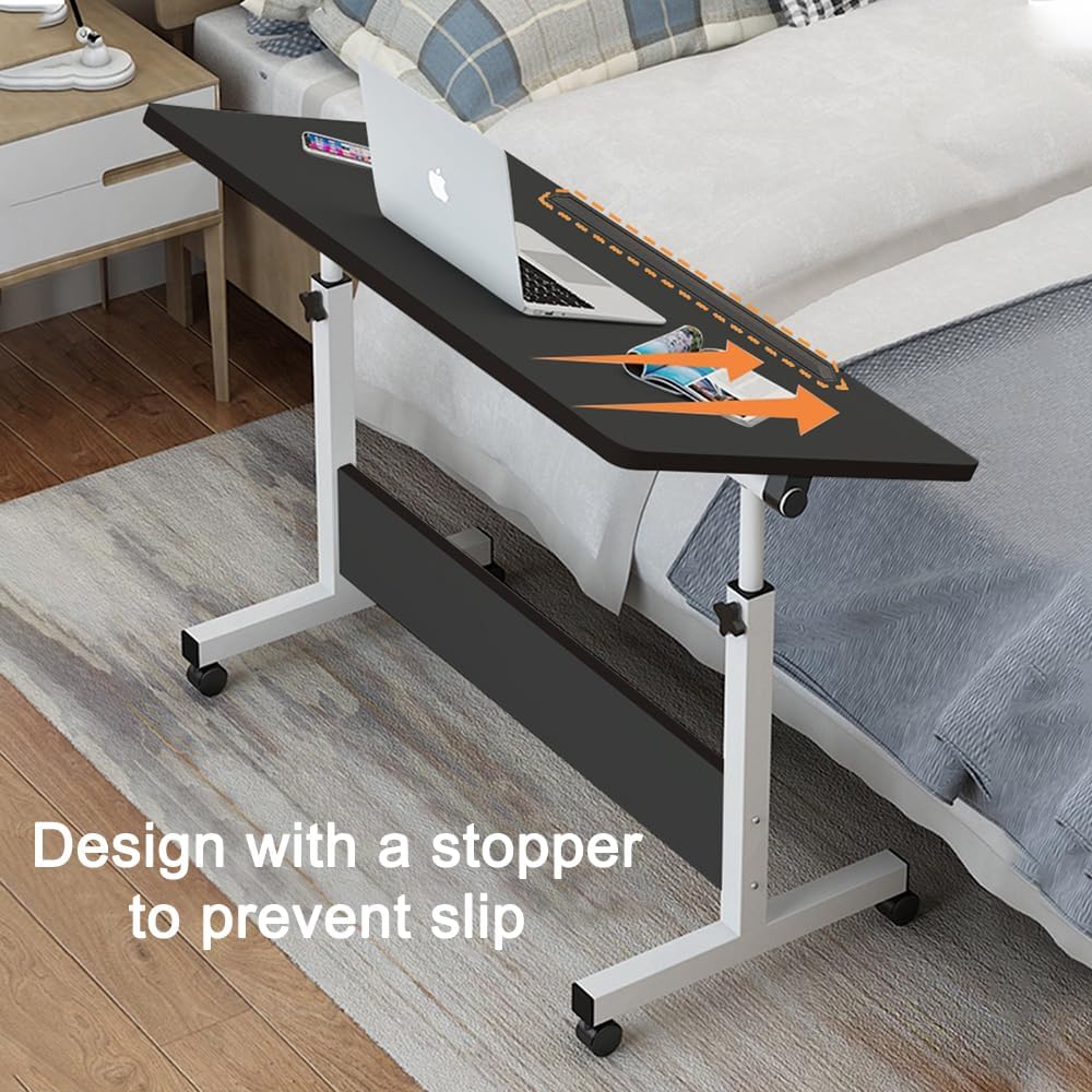 Rolling Desk Adjustable Height,Rolling Computer Cart,Portable Laptop Desk,Small Adjustable Home Office Desk,Rolling Laptop Desk,Small Portable Desk