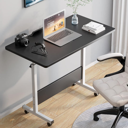 Rolling Desk Adjustable Height,Rolling Computer Cart,Portable Laptop Desk,Small Adjustable Home Office Desk,Rolling Laptop Desk,Small Portable Desk