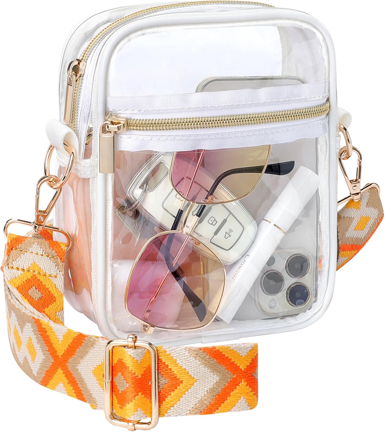 Clear Bag Stadium Approved - Clear Purses for Women Stadium Crossbody Messenger Bag for Concerts Sporting Events