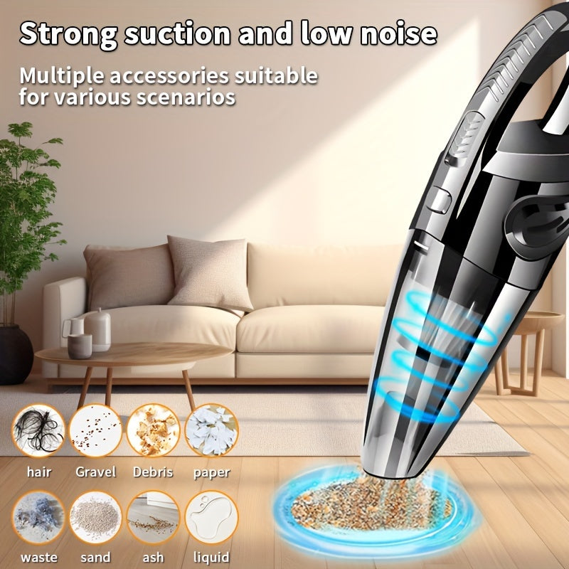 High suction cordless vacuum cleaner - large capacity, portable design, aluminum blade suction port, upgraded motor, upgraded large battery/lithium battery suitable for home and car cleaning