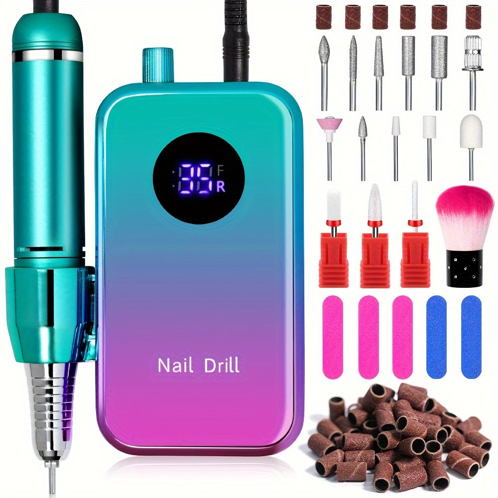 35000RPM Portable Professional  Electric Nail Drill Machine Display Nails Sander For Acrylic Gel Polish Rechargeable Nail Tool