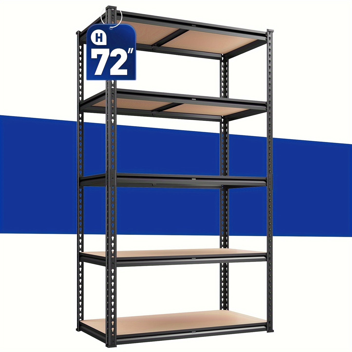 72" H Garage Shelving Heavy Duty Storage Shelves 2000LBS Adjustable 5 Tier High Quality Galvanized SteelShelves For Garage Storage Shelving Units And Storage For Basement Industrial Pantry Shelf, 72"H X 35.5"Wx15.8"D