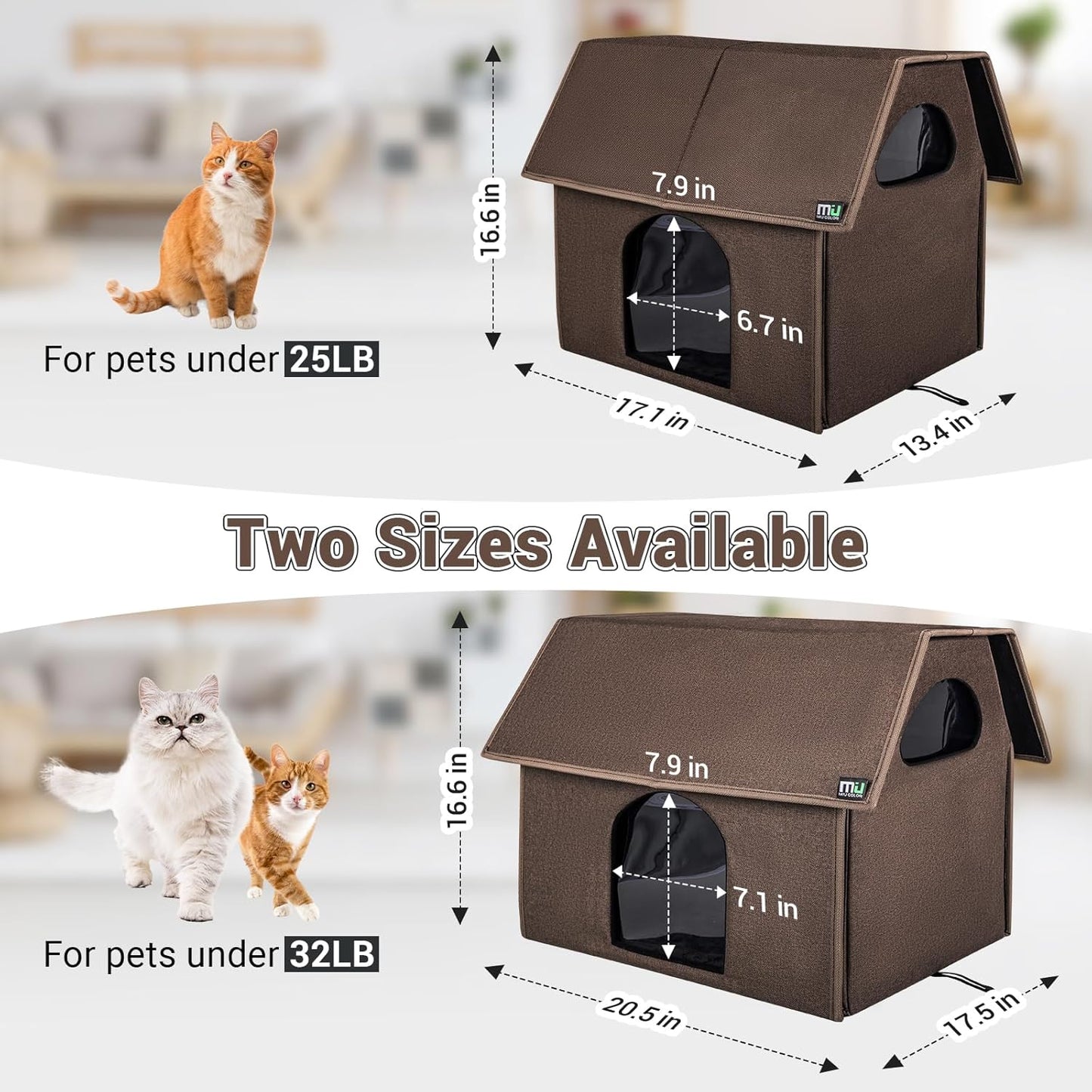 Outdoor Cat House, Extra Large Weatherproof Cat Houses for Outdoor Cats, Insulated Feral Cat Shelter, Big Cat Bed