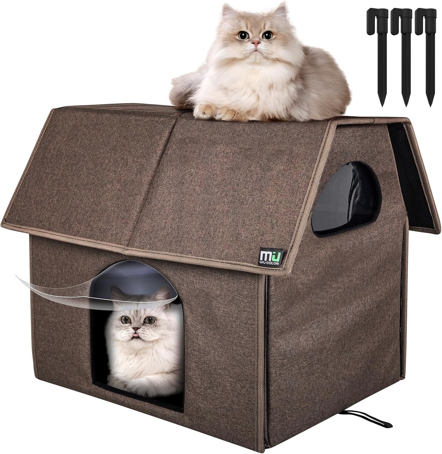 Outdoor Cat House, Extra Large Weatherproof Cat Houses for Outdoor Cats, Insulated Feral Cat Shelter, Big Cat Bed