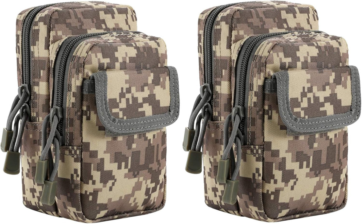 2 Pack Molle Pouches - Tactical Compact Water-Resistant EDC Pouch Bag Small Utility Pouch