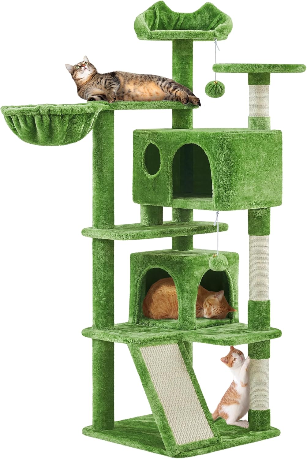 57 inches Multi-Level Cat Tree Cat Condo with Scratching Posts Kittens Activity Tower Pet Play House Furniture