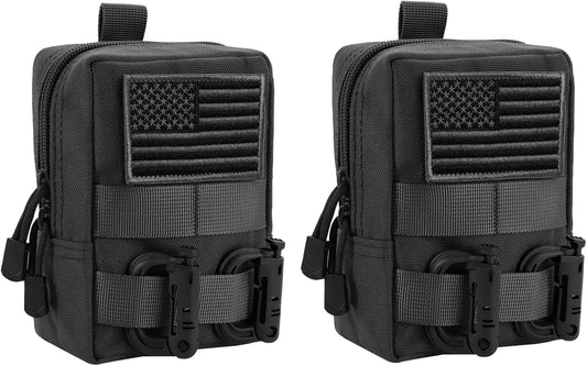 2 Pack Molle Pouches - Tactical Compact Water-Resistant EDC Pouch Bag Small Utility Pouch