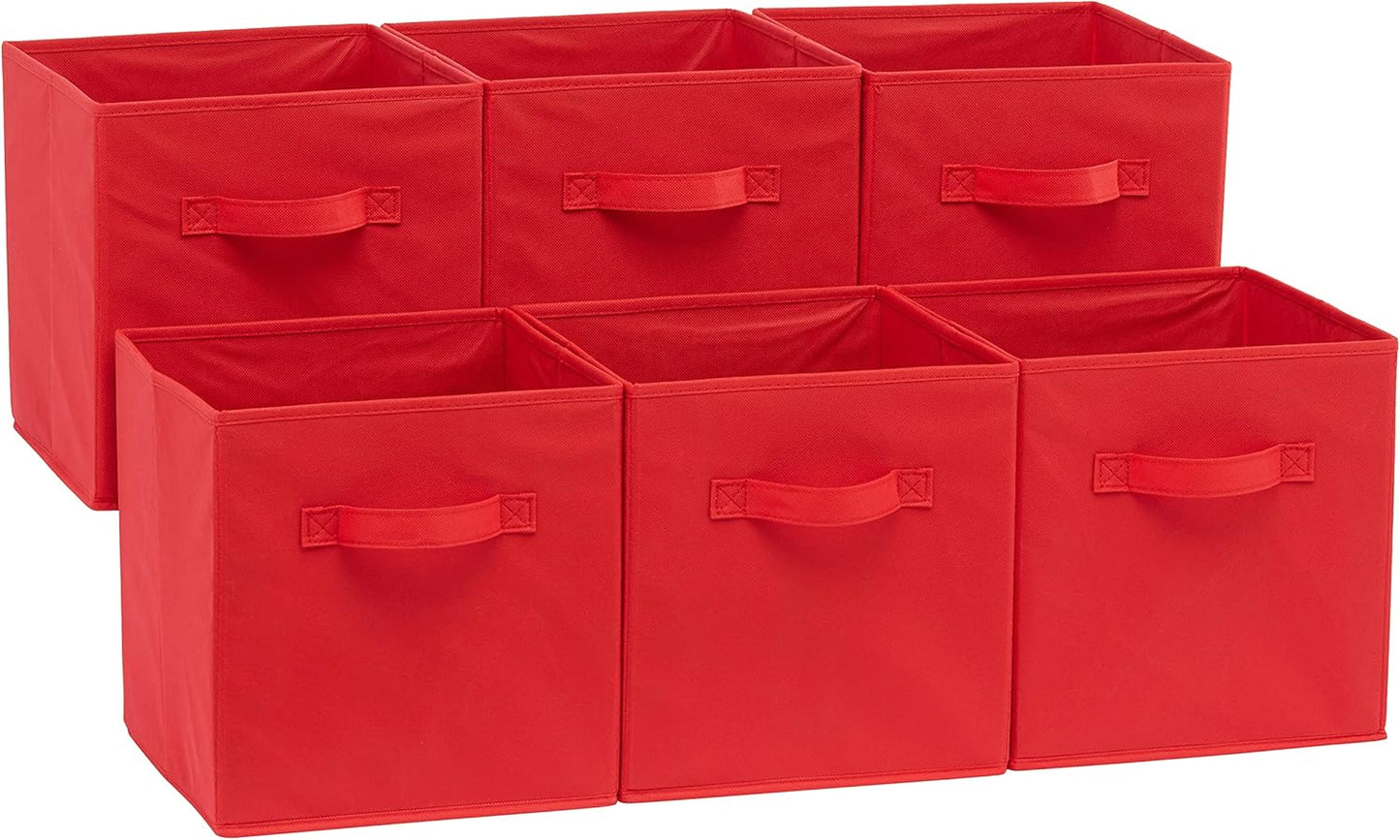 Collapsible Fabric Storage Cubes Organizer with Handles  - Pack of 6