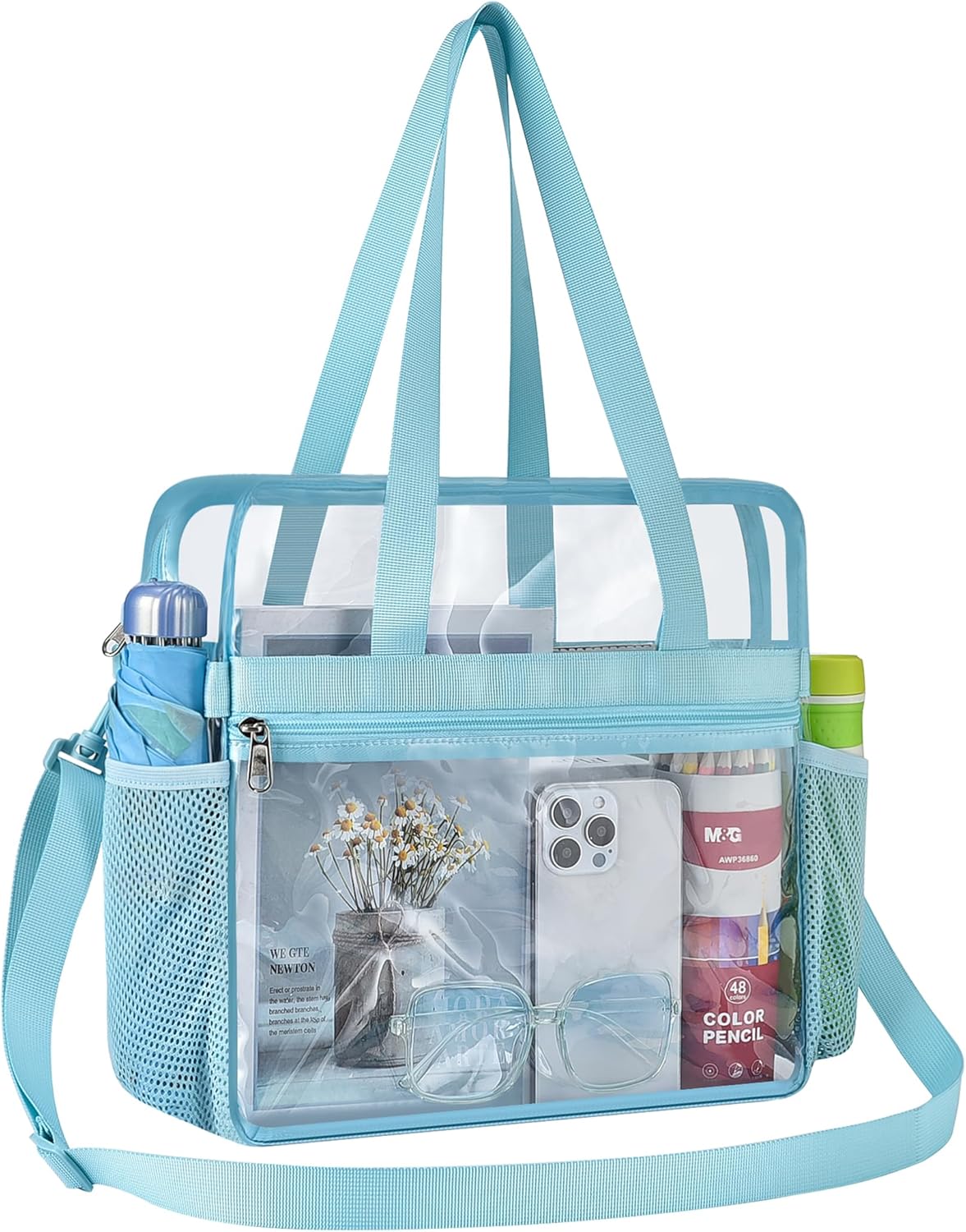 Bag Stadium Approved 12x6x12 Clear Tote Bag with Removable Strap Clear Lunch Bag for Work Sports Festival