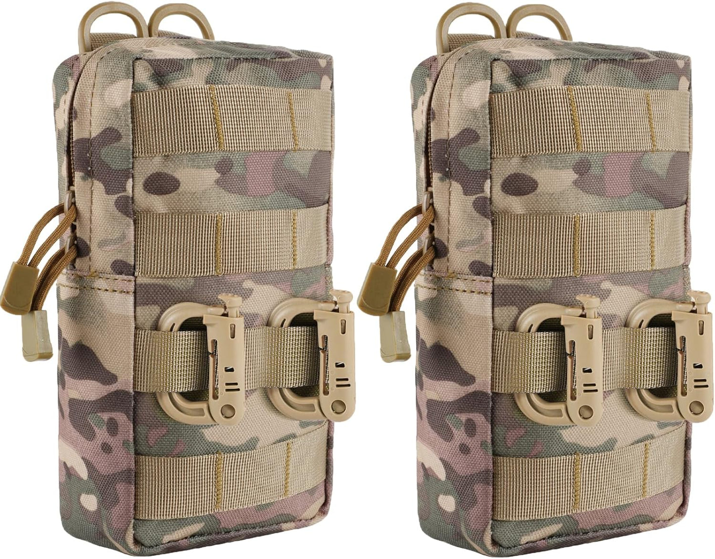 2 Pack Molle Pouches - Tactical Compact Water-Resistant EDC Pouch Bag Small Utility Pouch