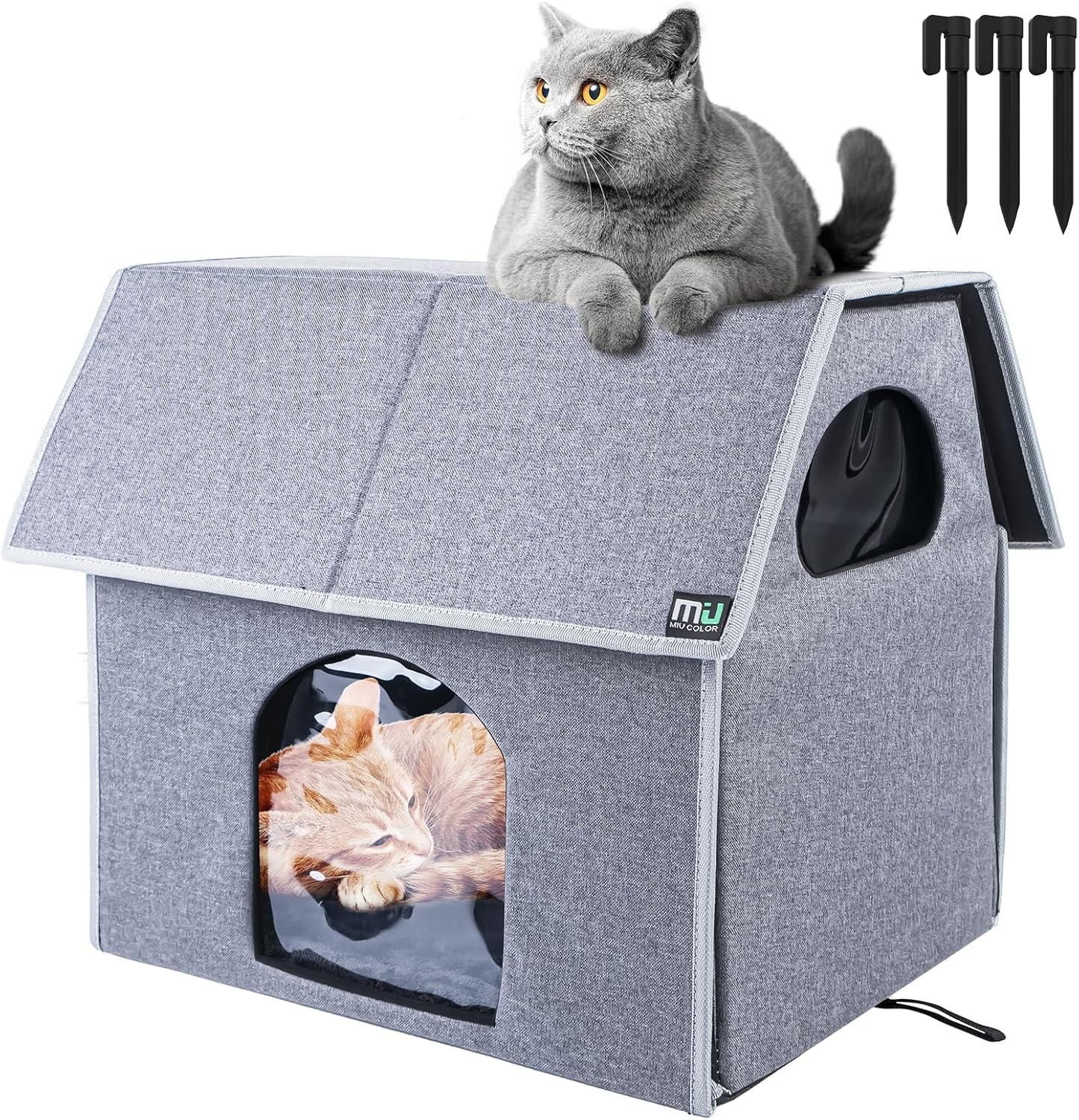 Outdoor Cat House, Extra Large Weatherproof Cat Houses for Outdoor Cats, Insulated Feral Cat Shelter, Big Cat Bed