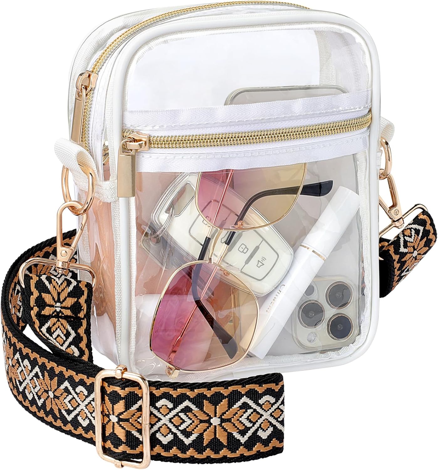 Clear Bag Stadium Approved - Clear Purses for Women Stadium Crossbody Messenger Bag for Concerts Sporting Events