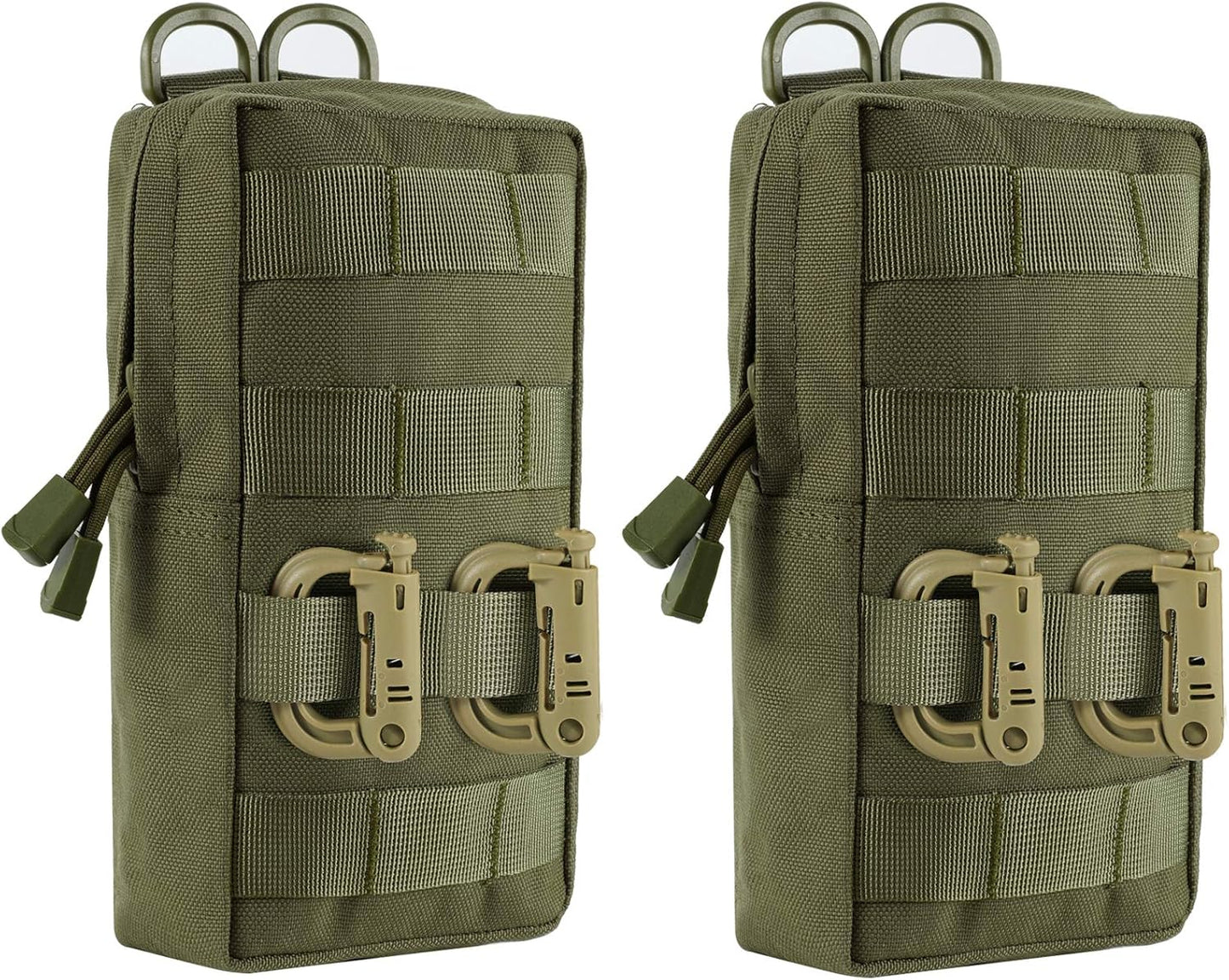 2 Pack Molle Pouches - Tactical Compact Water-Resistant EDC Pouch Bag Small Utility Pouch