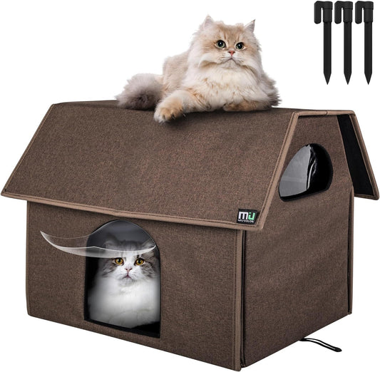 Outdoor Cat House, Extra Large Weatherproof Cat Houses for Outdoor Cats, Insulated Feral Cat Shelter, Big Cat Bed