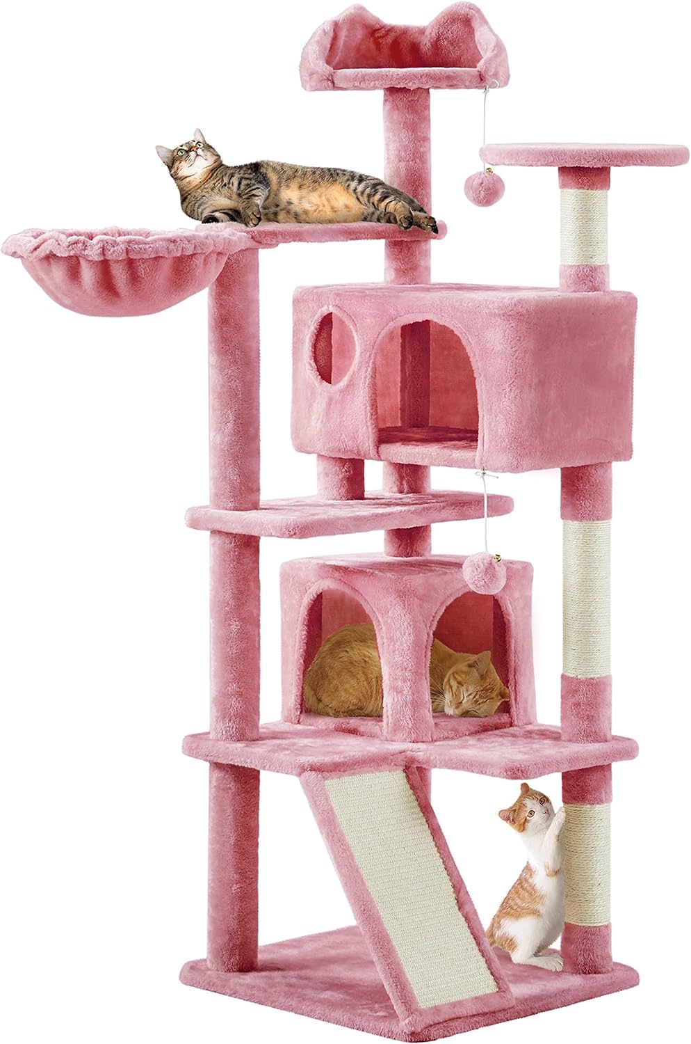 57 inches Multi-Level Cat Tree Cat Condo with Scratching Posts Kittens Activity Tower Pet Play House Furniture