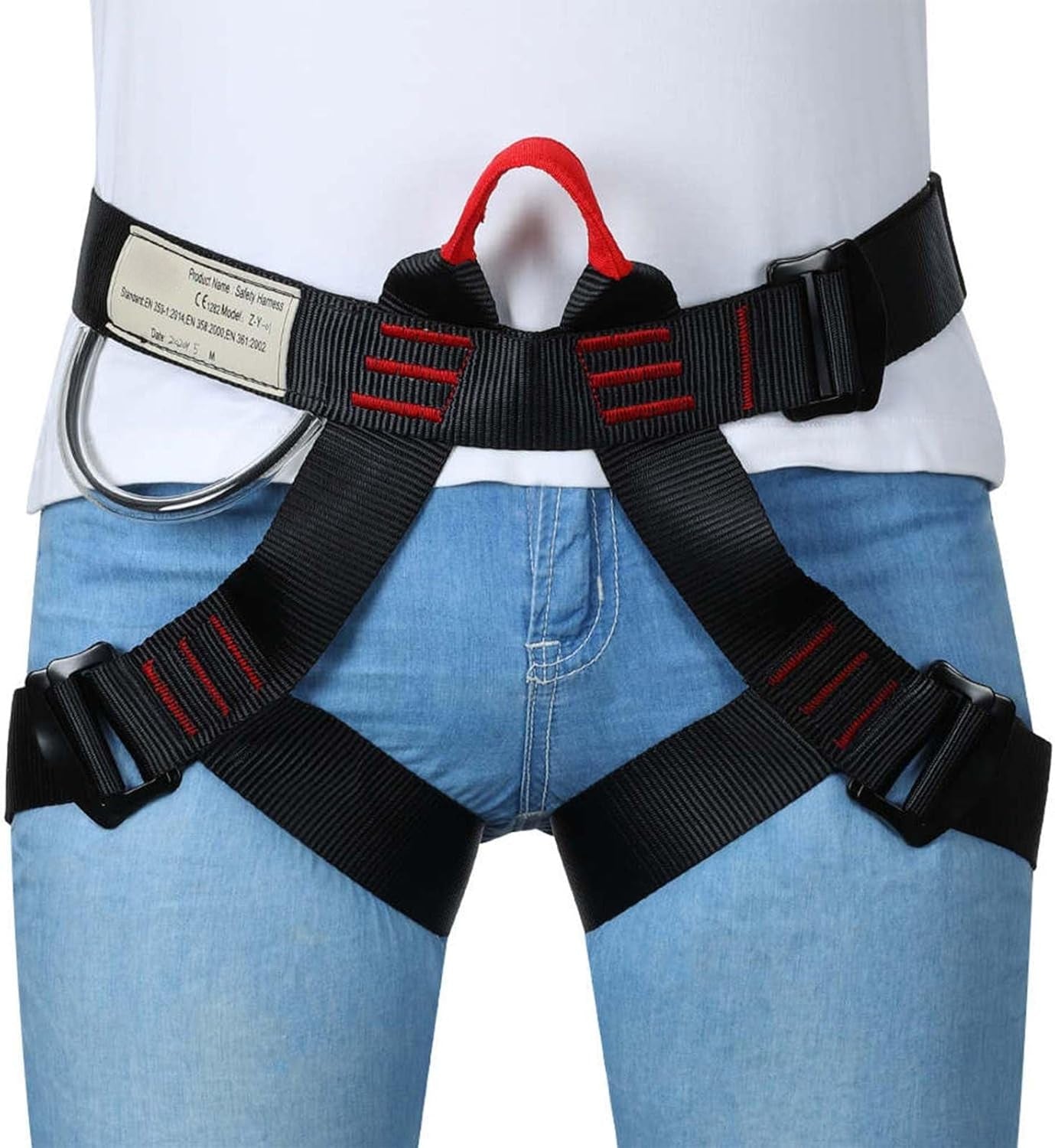 Climbing belts, Caving Rock Climbing belt, Safety Belt for ziplining Rappelling Fire Rescuing Tree Climbing Gear, Half Body belt for Women Men and Novice