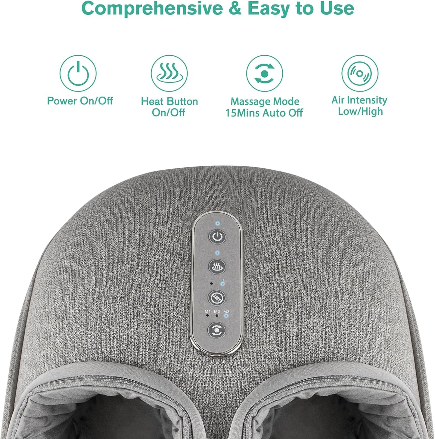 Foot Massager Machine with Heat, Shiatsu Deep Kneading, Delivers Relief for Tired Muscles and Plantar, Multi-Level Settings & Adjustable Intensity for Home or Office Use