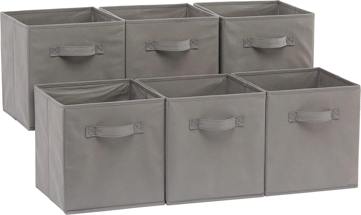 Collapsible Fabric Storage Cubes Organizer with Handles  - Pack of 6