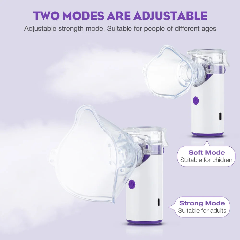 Portable Nebulizer-Steaming Rinse Nose Throat FDA Device Face Head Massager USB Rechargeable Adult & Kid